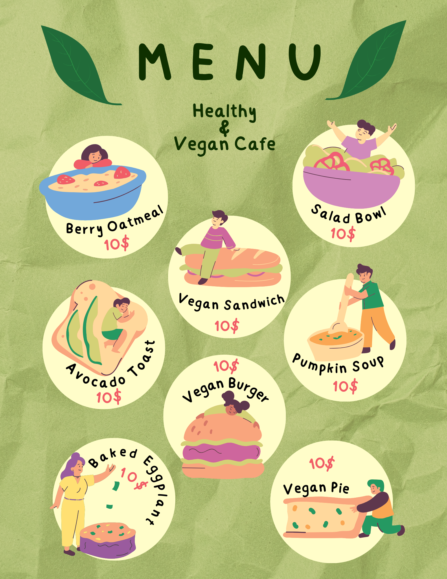 Vegan Fast Food Menu