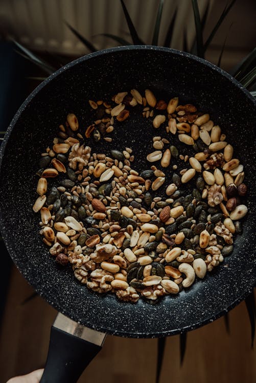 Pan full of Mixed Nuts